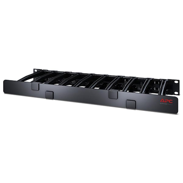 Schneider Electric Horizontal Cable Manager, 1U x 6 in. Deep, Single-Sided with Cover - AR8612