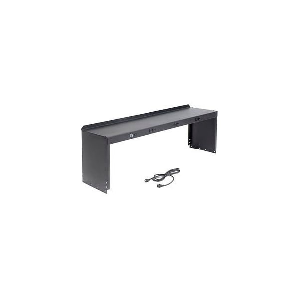Global Equipment Steel Power Riser, 60"W x 15"D, Black - 254753BK