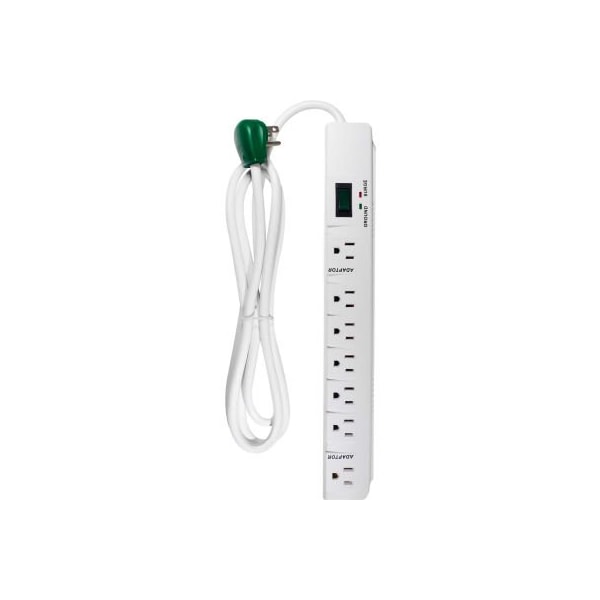 Gogreen Surge Protected Power Strip, 7 Outlets, 15A, 1200 Joules, 6' Cord - GG-17636