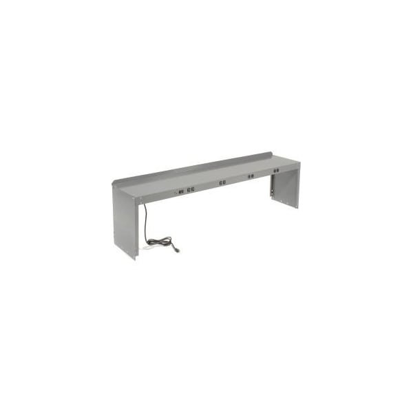 Global Equipment Steel Power Riser, 72"W x 15"D, Gray - 254754B