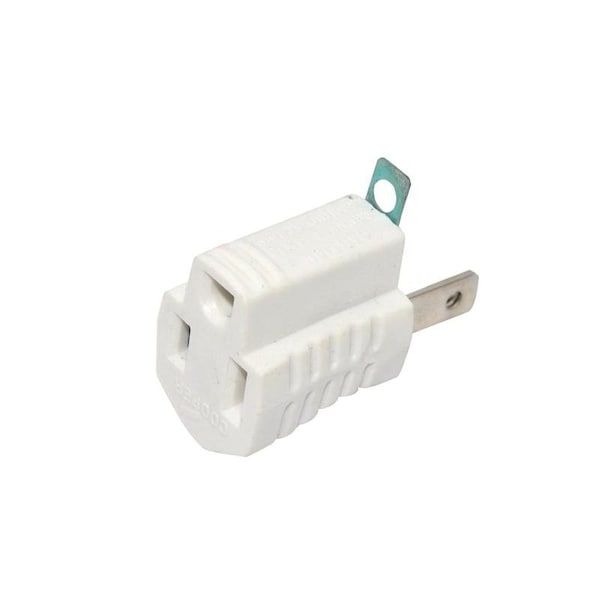 Eaton Wiring Devices Outlet Adapter with Grounding Lug, 2 Pole, 15 A, 125 V, 1 Outlet, NEMA NEMA 115R - 419W