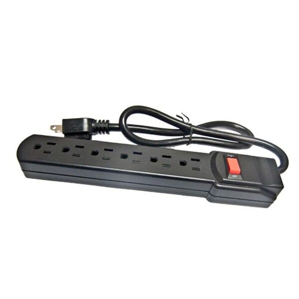Comprehensive Comprehensive CPWR-SP6-6B 6-Outlet Black Surge Protector 6 ft. AC Cord - CPWR-SP6-6B