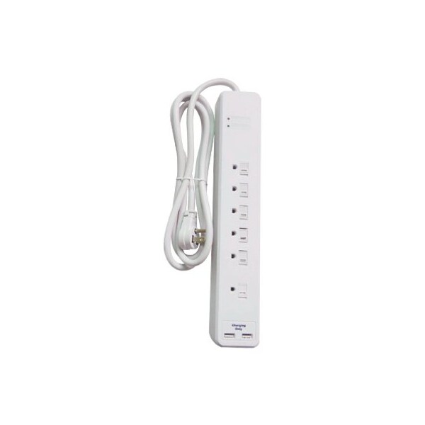 Kab Enterprise ME WHT 6Out Surge Strip - PS-672F-3A