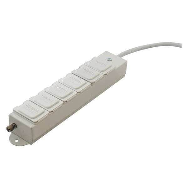 Hubbell Wiring Device-Kellems Outlet Strip, 15A HCOA, UL 2930, 15 Ft. - HBL6MGRPT15