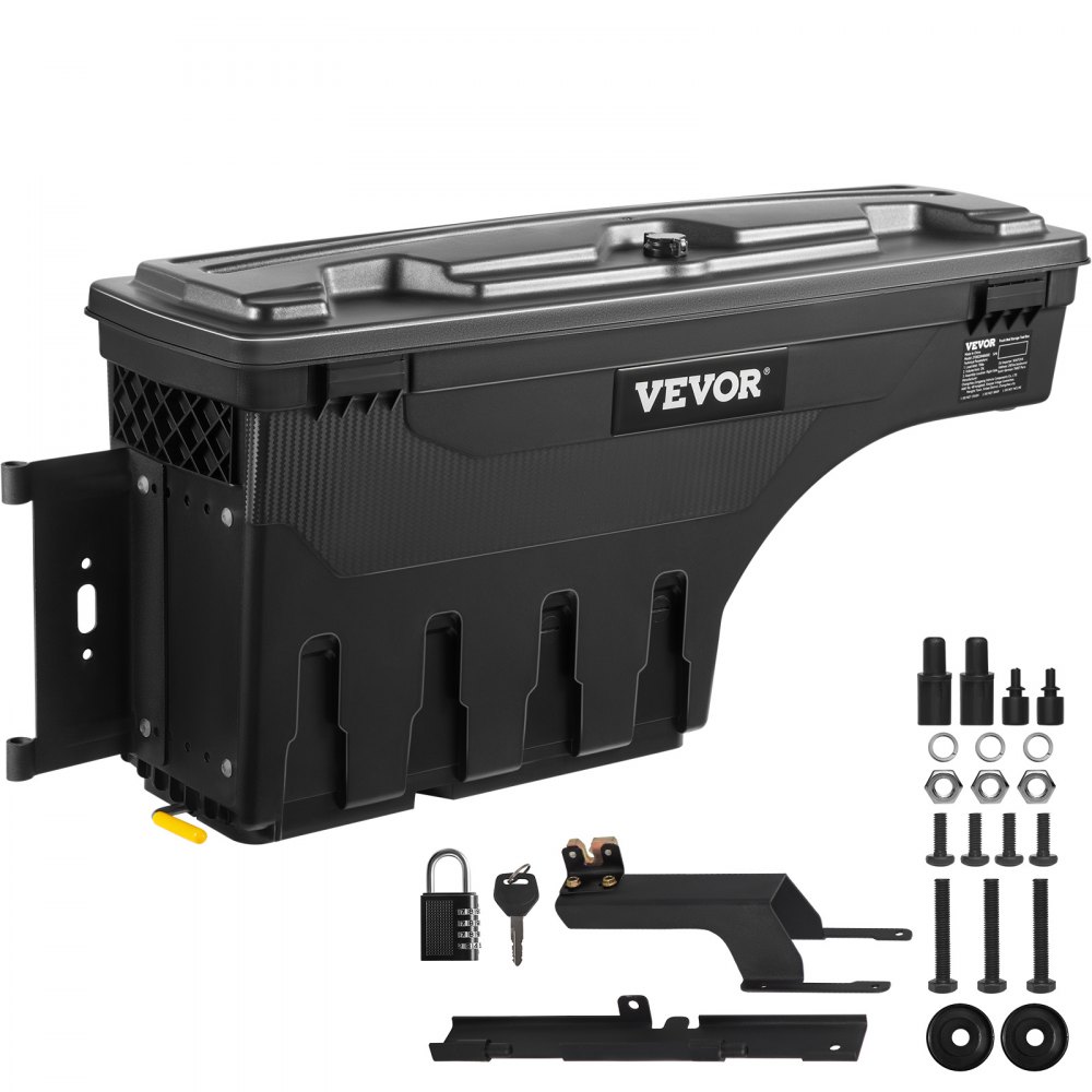 VEVOR Truck Bed Storage Box, Lockable Swing Case with Password Padlock, 6.6 Gal/25 L ABS Wheel Well Tool Box, Waterproof and Durable, Compatible with Ford Super Duty 2017-2021, Drivers Side - KCLJGJXJSYCXL2YXWV0