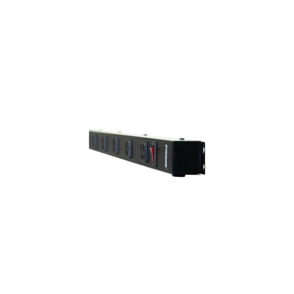 Swe-Tech 3C 12 Outlet, 4 foot power strip.  15A. with 6ft Power Cord. 14 AWG, black - FWT51W2-32106