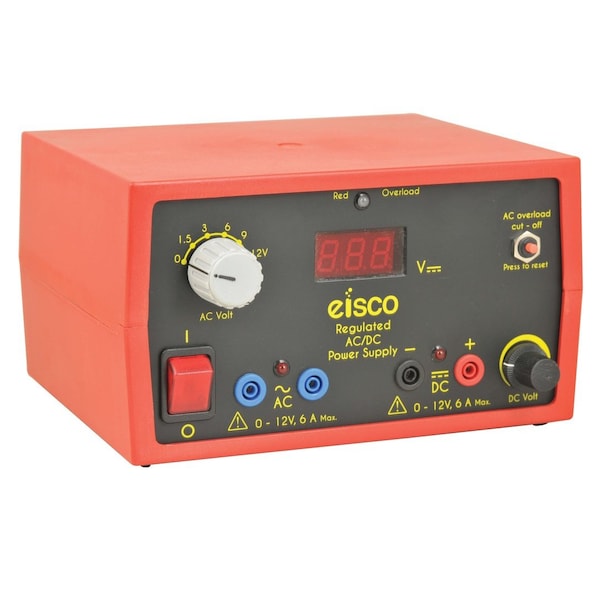 Eisco Scientific Power Supply, 120V AC, 12V AC/DC, 6A - EPR1330