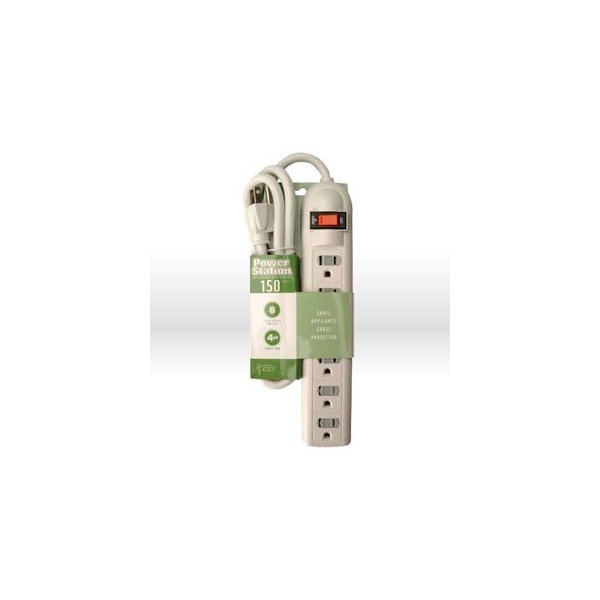 Southwire Plugs, 6 Outlet Plastic Pwr Switch w/ CB Reset Button w/Surge, 150 Joules, Was: CCI 04623 - 041351-88-01