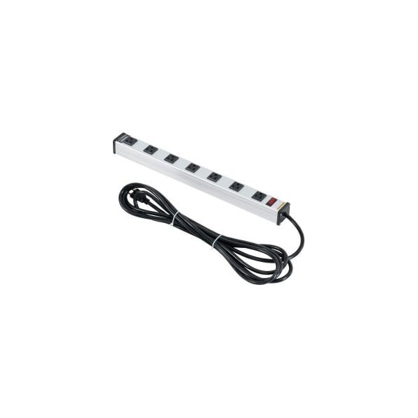 Global Equipment Power Strip 7 Outlets 15A 19L 15 Cord - LTS-19-7-15FT