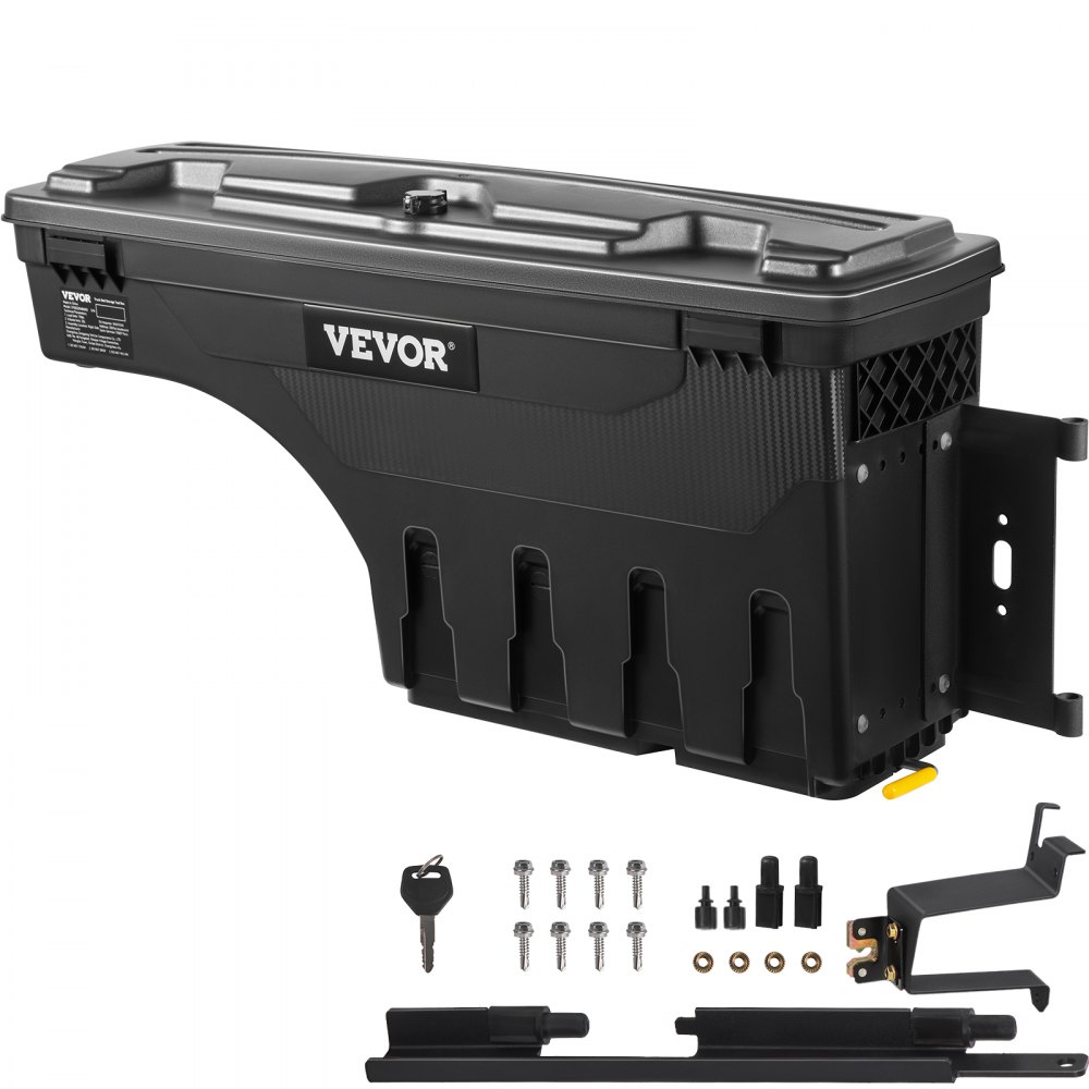 VEVOR Truck Bed Storage Box, Lockable Lid, Waterproof ABS Wheel Well Tool Box 6.6 Gal/20 L, Compatible with Chevrolet Silverado 1500 GMC Sierra 1500 2019-2021, Passenger Side, Black - KCLJGJXCKCBDDMP3IV0
