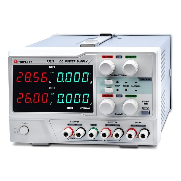 Triplett AC to DC Power Supply, 115/230V AC, 32/32/5V DC, 335W, 5/5/3A - PS325-NIST