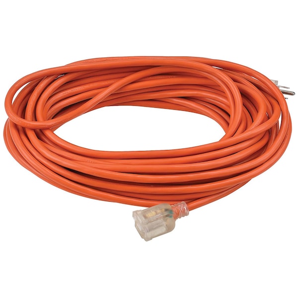 Global Industrial SJTW Extension Cord, 16 AWG, Outdoor, 16/3, Orange, 50 ft - 500794