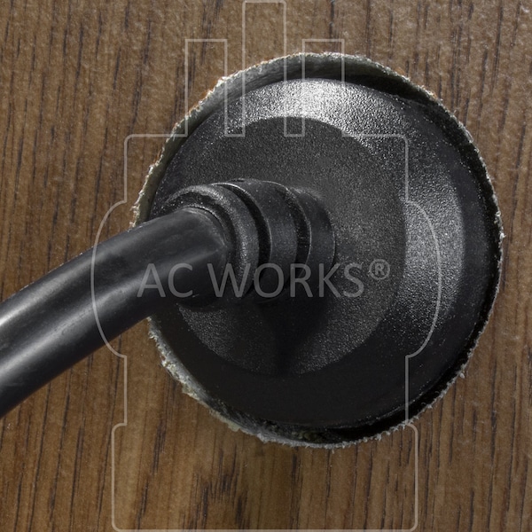 Ac Works STW Extension Cord, 14 AWG, Indoor/Outdoor, 14/3, 1 Outlets, Black, PVC, 5-15P, 1 ft - IN515520
