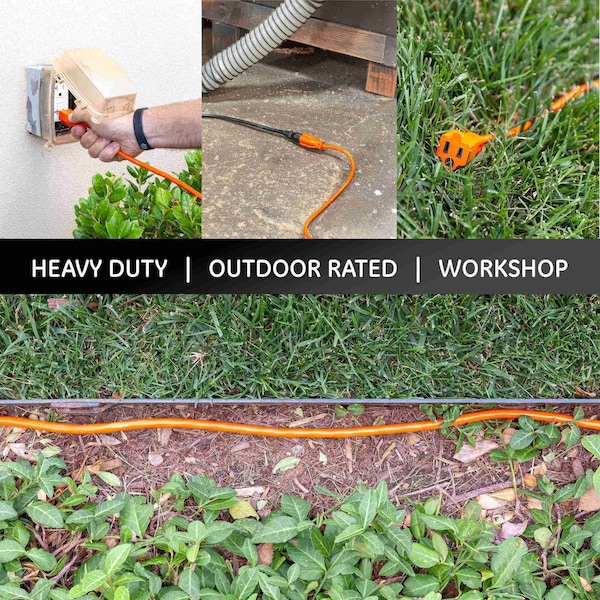 Ge Extension Cord, 16 AWG, Outdoor, 16/3, 1 Outlets, Orange, 50 ft - 51926