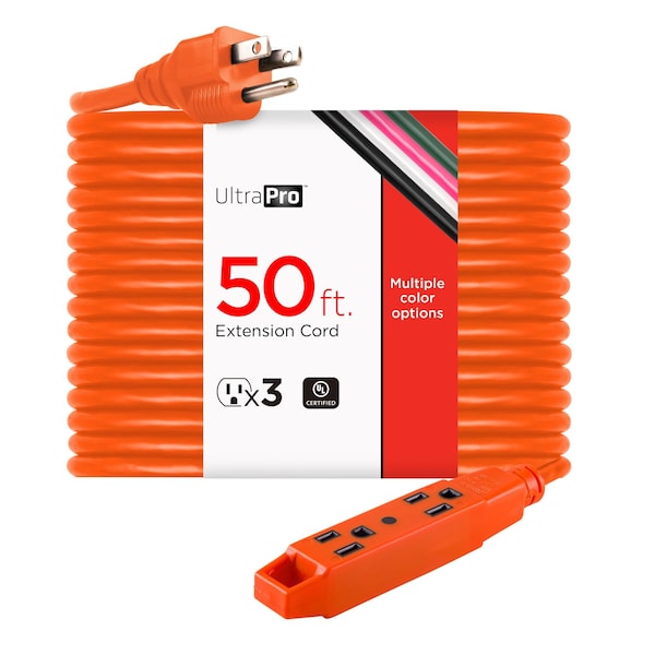 Ge Extension Cord, 16 AWG, Outdoor, 16/3, 1 Outlets, Orange, 50 ft - 51926