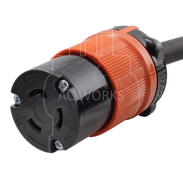 Ac Works SOOW; Cold Weather Extension Cord, 12 AWG, Indoor/Outdoor, 12/3, 1 Outlets, Black, Rubber, Nylon - L620PR-100