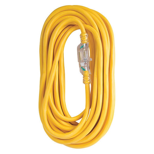 Bergen Industries SJTW Extension Cord, 12 AWG, Outdoor, 12/3, 1 Outlets, Yellow, 100 ft - OC100123LT