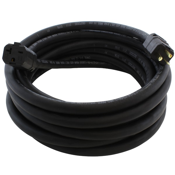 Ac Works SOOW; Cold Weather Extension Cord, 10 AWG, Indoor/Outdoor, 10/3, 1 Outlets, Black, Rubber, Nylon - SD620PR-075