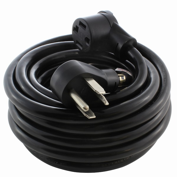 Ac Works STW; Cold Weather Extension Cord, 10 AWG, Indoor/Outdoor, 10/4, 1 Outlets, 14-30R, Black, PVC - 1430PR-025