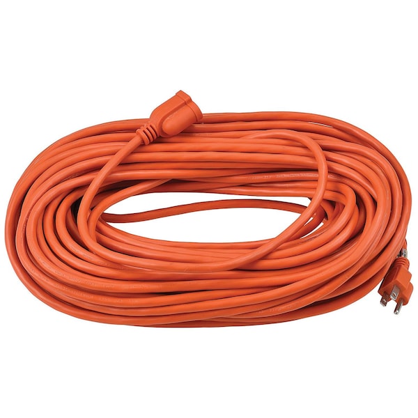 Global Industrial SJTW Extension Cord, 16 AWG, Outdoor, 16/3, Orange, 100 ft - 500793