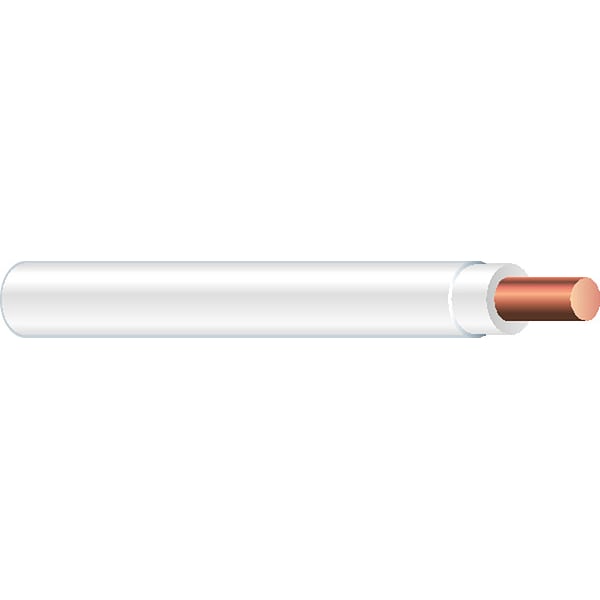 Southwire THHN; THWN, Building Wire, Copper, 12 AWG, 1C, White; Black Stripe, Solid, 500 ft - 56528402