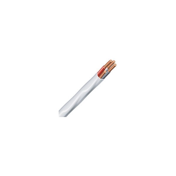 Southwire NM-B, Non-Metallic Building Cable, 14 AWG, White, Solid, 100 ft - 14/3NM-WGX100