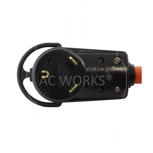 Ac Works 1.5FT TT-30P  RV 30A Plug to 4 Home Outlets with 20A Breakers - TTCBF520