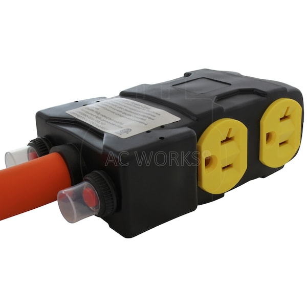 Ac Works 1.5FT TT-30P  RV 30A Plug to 4 Home Outlets with 20A Breakers - TTCBF520