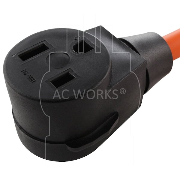 Ac Works 1.5FT L6-20P 20A 250V Locking Plug to 6-50 Welder Connector - WDL620650-018