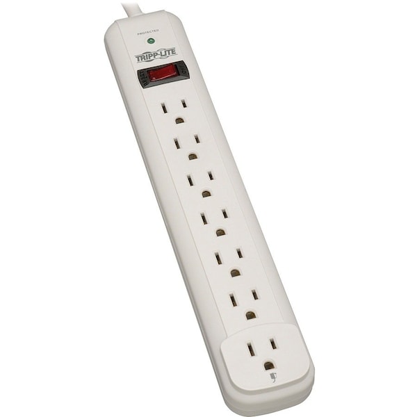 Tripp Lite Surge Protector, 7 Outlet, 1080 Joules, 12' Cord, White - TRPTLP712