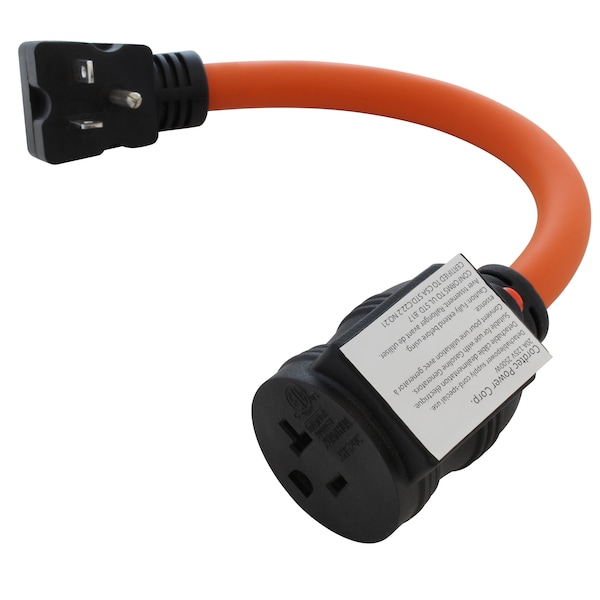 Ac Works 1FT 20A NEMA 5-20 Protective Outlet Extender with 20A Breaker - E520CB520