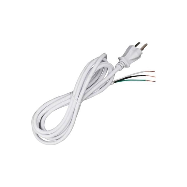 Satco Satco 90-2414 8 Ft. Heavy Duty Cord Set 18/3 SJT -105-#176;C, White - 90/2414