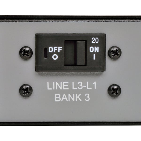 Tripp Lite PDU, 3-Phase, Switched, 10kW 3, 24 C13, 6 C19, 0U - PDU3VSR6L1530