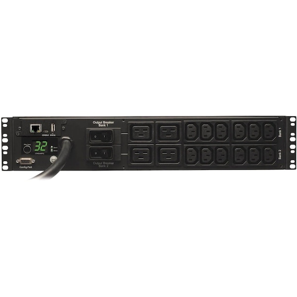 Tripp Lite PDU, Monitored, 7.4kW, 12 C13, 4 C19, 2U - PDUMNH32HV