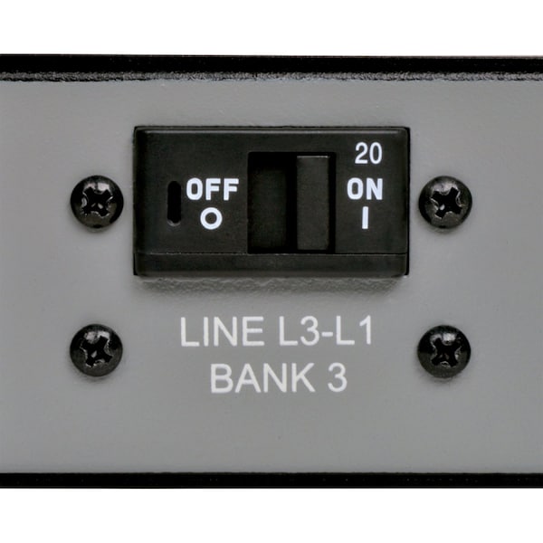 Tripp Lite PDU, 3-Phase, Switched, 10kW 3, 24 C13, 6 C19, 0U - PDU3VSR6G30