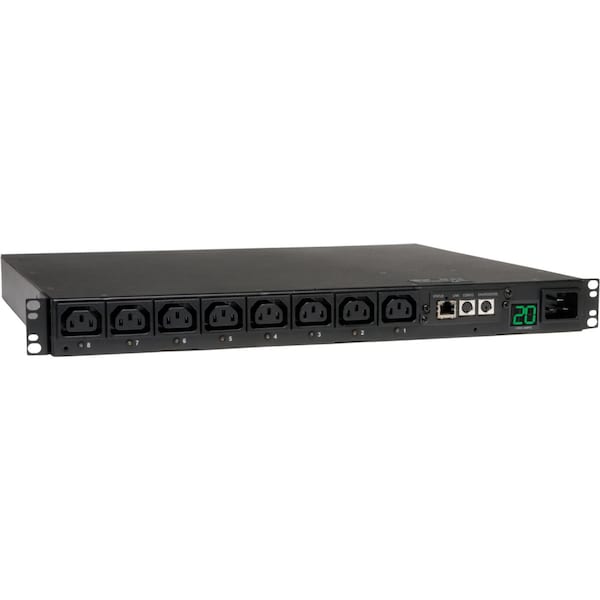 Tripp Lite PDU, Switched, 3.2-3.8kW, 200-240V, 8 C13, 1U - PDUMH20HVNET