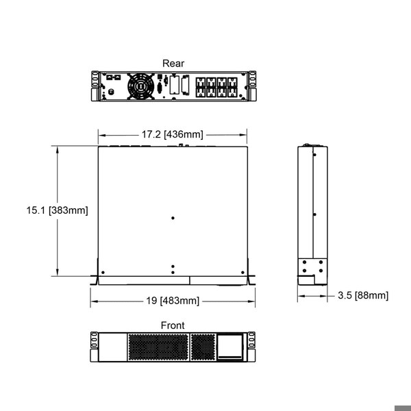 Lowell On-Line UPS, 1000VA, Online/Double Conversion, Out: 120V AC In: 50 to 150V AC - UPS9AC-1000