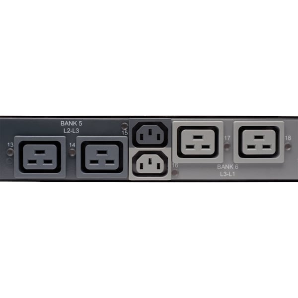 Tripp Lite PDU, 3-Ph, Switched, 14.4kW, 6 C13, 12 C19, 0U - PDU3VSR6H50A