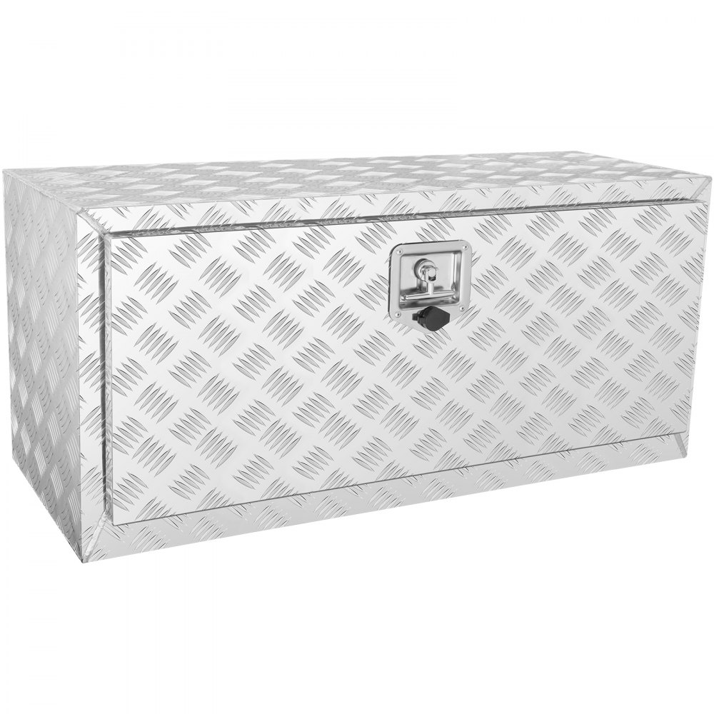 VEVOR Underbody Truck Box, 36"×14"×16" Pickup Storage Box, Heavy Duty Aluminum Diamond Plate Tool Box with Lock and Keys, Waterproof Trailer Storage Box with T-Handle Latch for Truck, Van, Trailer - CDK361416INCH4N79V0