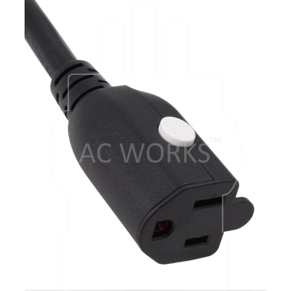 Ac Works STW Locking Extension Cord, 14 AWG, Indoor/Outdoor, 14/3, 1 Outlets, Black, PVC, 5-15P, 20 ft - S515PR-240QL