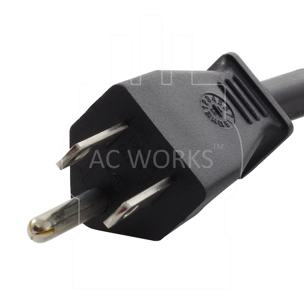 Ac Works STW Locking Extension Cord, 14 AWG, Indoor/Outdoor, 14/3, 1 Outlets, Black, PVC, 5-15P, 20 ft - S515PR-240QL