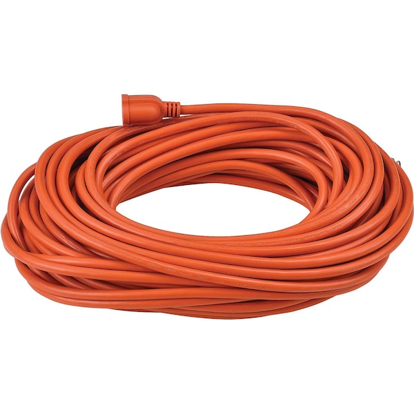 Global Industrial SJTW Extension Cord, 14 AWG, Outdoor, 14/3, Orange, 100 ft - 500791
