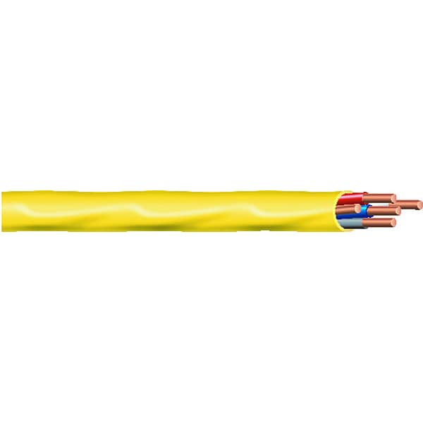 Southwire NM-B, Non-Metallic Building Cable, Copper, 12 AWG, 4C with Ground, Yellow, Solid, 250 ft - 55054255