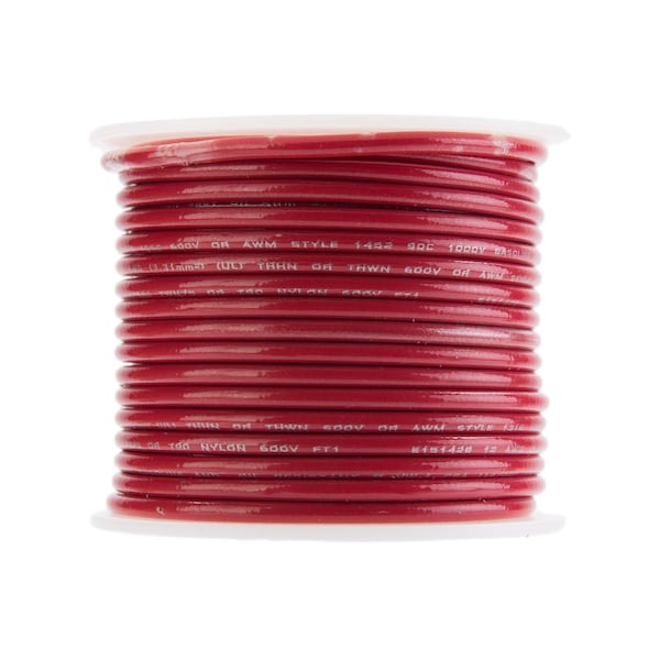 Remington Industries THHN, Building Wire, Copper, 14 AWG, Red, Solid, 100 ft - 14SLDREDTHHN100