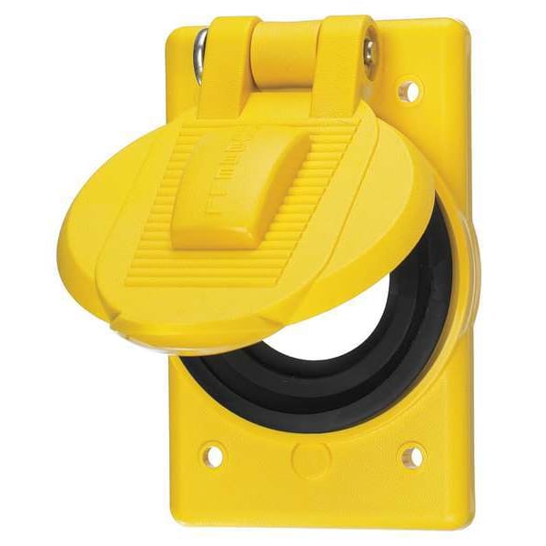 Hubbell Wiring Device-Kellems 1 -Gang Vertical Weatherproof Cover, 2 27/32 in W, 4 9/16 in H - HBL74CM24WO