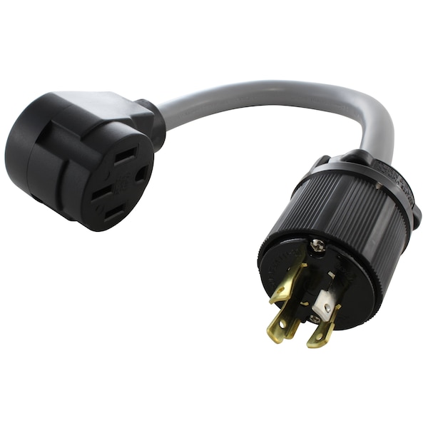 Ac Works 1.5FT NEMA L14-30P 30A 4-Prong Plug to NEMA 14-50R RV/Range 50A Connector - EVL1430MS-018