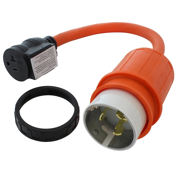Ac Works 1.5FT 50A CS6365/ SS2-50P Locking Plug to 15/20A Household Outlet with 20A Breaker - SS2CB520