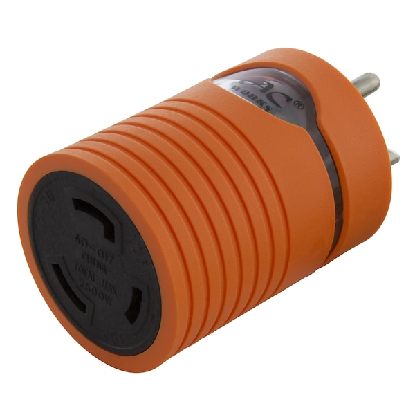 Ac Works NEMA 5-20P 20A Plug to Locking L5-30R 3-Prong 30A 125V Adapter - AD520L530