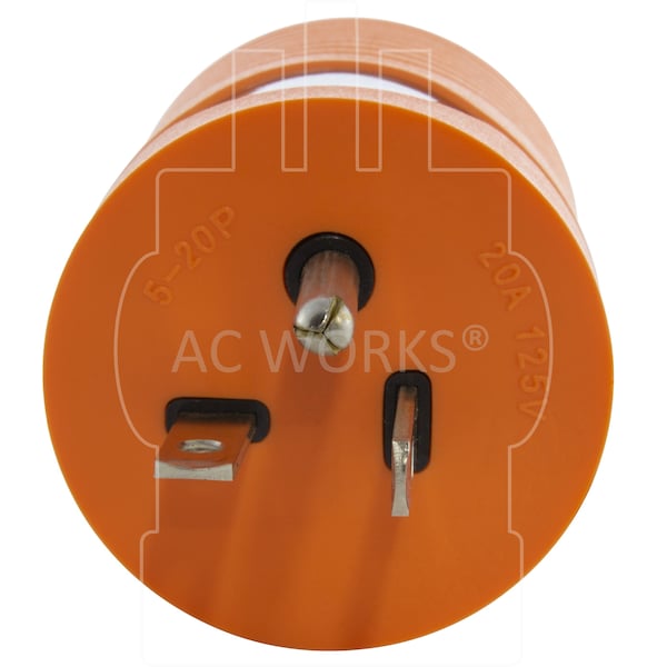Ac Works NEMA 5-20P 20A Plug to Locking L5-30R 3-Prong 30A 125V Adapter - AD520L530