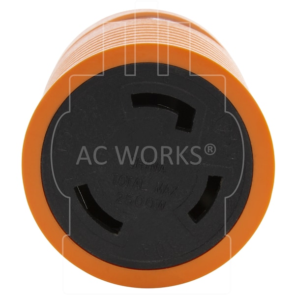 Ac Works NEMA 5-20P 20A Plug to Locking L5-30R 3-Prong 30A 125V Adapter - AD520L530